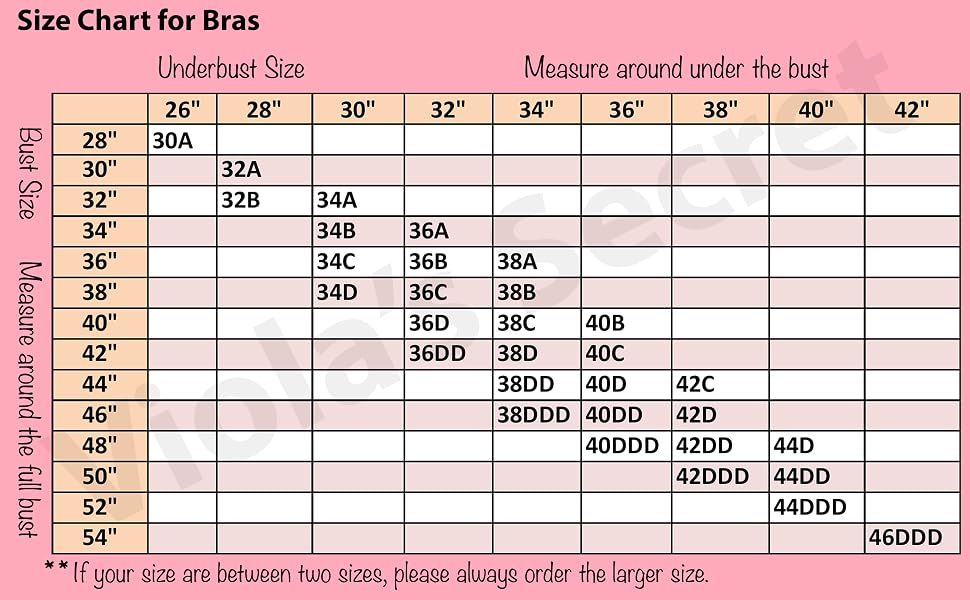 Viola's Secret bra size and fit guide — A+ content wide